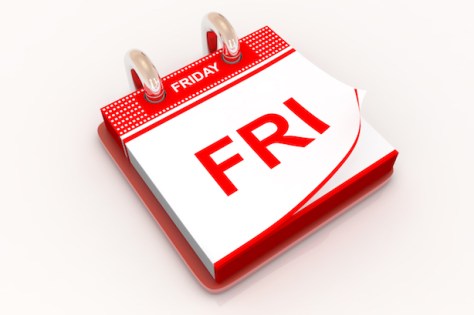 Calendar with Friday,3d render